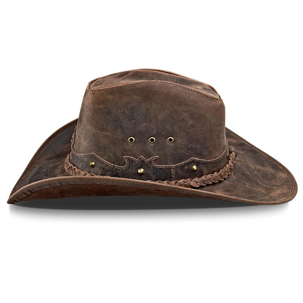 Leather western style pinch front cowboy hat | hat manufacturer